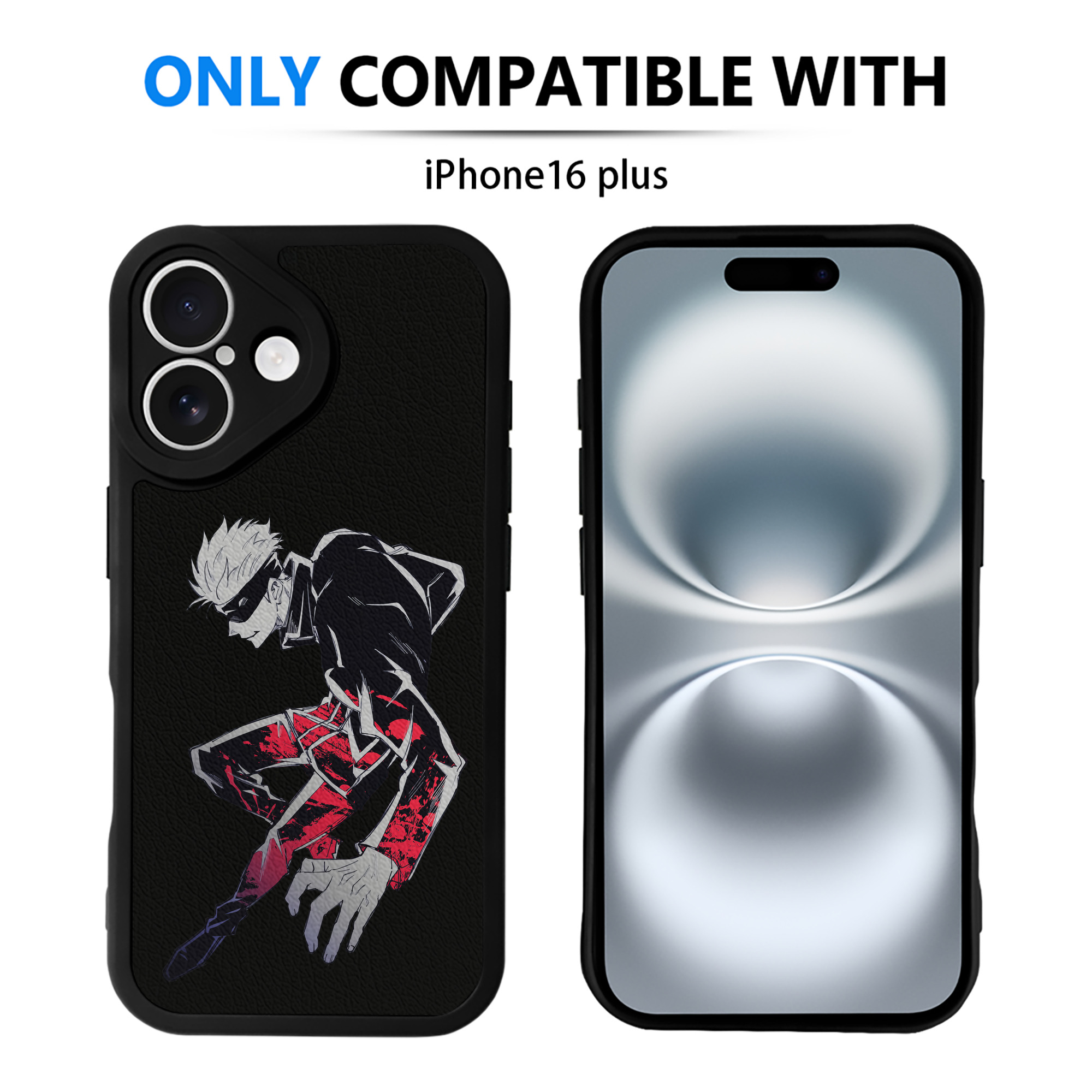 （画像用） 呪術廻戦 Jujutsu Kaisen 【iPhone 16シリーズ対応】シリコンスマホケース（レザー調） 材質：シリコン
